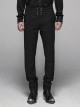 Dark Jacquard Waist Lace-Up Metal Swallow Decoration Side Lace Pattern Black Gothic Suit Trousers