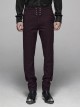 Dark Jacquard Waist Lace-Up Metal Swallow Decoration Side Lace Pattern Wine Red Gothic Suit Trousers
