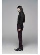 Dark Jacquard Waist Lace-Up Metal Swallow Decoration Side Lace Pattern Wine Red Gothic Suit Trousers