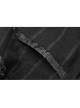 Black  Striped Waist Three-Dimensional Jacquard Lace-Up Hand-Sewing Buttons Black Punk Pants