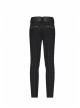 Black  Striped Waist Three-Dimensional Jacquard Lace-Up Hand-Sewing Buttons Black Punk Pants