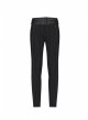 Black  Striped Waist Three-Dimensional Jacquard Lace-Up Hand-Sewing Buttons Black Punk Pants