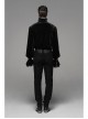 Black  Striped Waist Three-Dimensional Jacquard Lace-Up Hand-Sewing Buttons Black Punk Pants