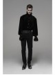 Black  Striped Waist Three-Dimensional Jacquard Lace-Up Hand-Sewing Buttons Black Punk Pants