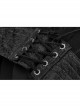 Black  Striped Waist Three-Dimensional Jacquard Lace-Up Hand-Sewing Buttons Black Punk Pants