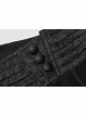 Black  Striped Waist Three-Dimensional Jacquard Lace-Up Hand-Sewing Buttons Black Punk Pants