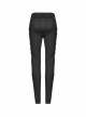 Side Hollow-Out Lace-Up Metal Skull Button Black Punk Tight Pants