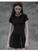 Steam Punk Female Black Elastic Slim Fitting Metal Zipper Dress