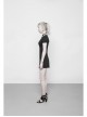 Steam Punk Female Black Elastic Slim Fitting Metal Zipper Dress