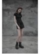 Steam Punk Female Black Elastic Slim Fitting Metal Zipper Dress