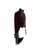 Gothic Embroidered Metal Nail Black Jacquard Red Velvet Dovetail Men Coat