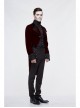 Gothic Embroidered Metal Nail Black Jacquard Red Velvet Dovetail Men Coat