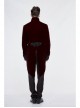 Gothic Embroidered Metal Nail Black Jacquard Red Velvet Dovetail Men Coat