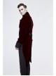 Gothic Embroidered Metal Nail Black Jacquard Red Velvet Dovetail Men Coat