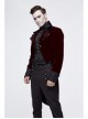 Gothic Embroidered Metal Nail Black Jacquard Red Velvet Dovetail Men Coat