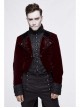 Gothic Embroidered Metal Nail Black Jacquard Red Velvet Dovetail Men Coat