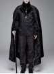 Removable Chain Pendant Short Front And Long Back Gothic Pattern  Black Cloak