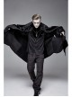 Removable Chain Pendant Short Front And Long Back Gothic Pattern  Black Cloak