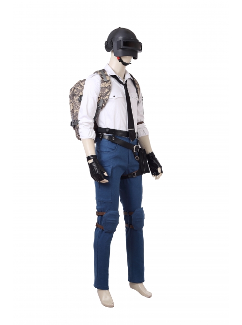 Playerunknown's Battlegrounds Men Role White Shirt Suit Halloween Cosplay Costume Full Set