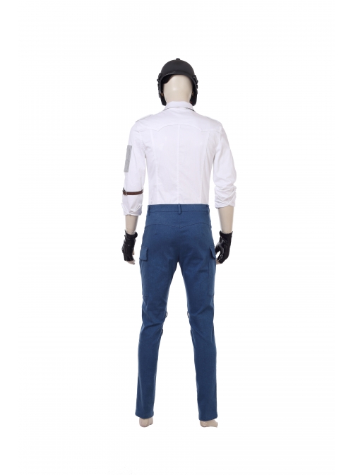 Playerunknown's Battlegrounds Men Role White Shirt Suit Halloween Cosplay Costume Full Set