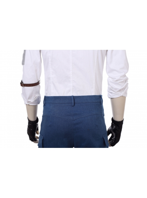 Playerunknown's Battlegrounds Men Role White Shirt Suit Halloween Cosplay Costume Full Set