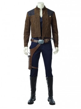 Star Wars Han Solo Brown Jacket Suit Halloween Cosplay Costume Full Set