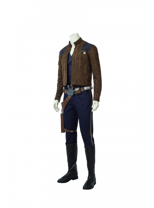 Star Wars Han Solo Brown Jacket Suit Halloween Cosplay Costume Full Set
