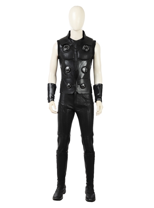Avengers Infinity War Thor Thor Odinson Halloween Cosplay Costume Black Vest Suit Full Set