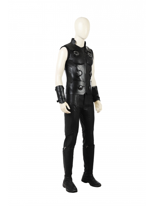 Avengers Infinity War Thor Thor Odinson Halloween Cosplay Costume Black Vest Suit Full Set