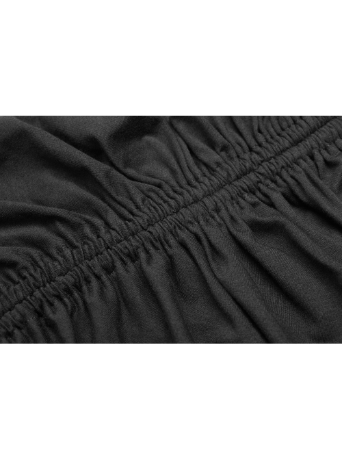 Chest Metal D-Buckle Rivet Woven Strap Lace-Up Hem Black Punk Knit Camisole