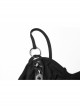 Chest Metal D-Buckle Rivet Woven Strap Lace-Up Hem Black Punk Knit Camisole
