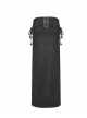 Black Woolen Waist Metal Buckle PU Leather Hasp Lace-Up Side Slit Punk Kilt