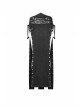 Black Woolen Waist Metal Buckle PU Leather Hasp Lace-Up Side Slit Punk Kilt