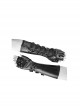 Metal Buckle Hasp Rivet Splice Mesh Black Punk Leather Gloves