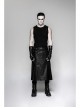 Metal Buckle Hasp Rivet Splice Mesh Black Punk Leather Gloves