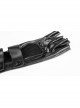 Metal Buckle Hasp Rivet Splice Mesh Black Punk Leather Gloves