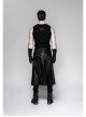 Metal Buckle Hasp Rivet Splice Mesh Black Punk Leather Gloves