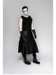 Metal Buckle Hasp Rivet Splice Mesh Black Punk Leather Gloves