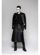Metal Buckle Hasp Rivet Splice Mesh Black Punk Leather Gloves