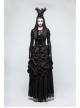 Lace-Up Stand-Up Black Gothic Positioning Lace Headdress
