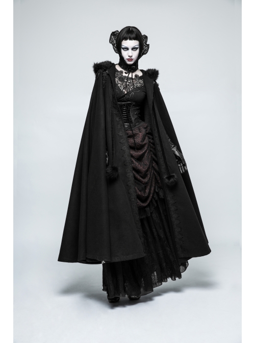 Lace-Up Stand-Up Black Gothic Positioning Lace Headdress