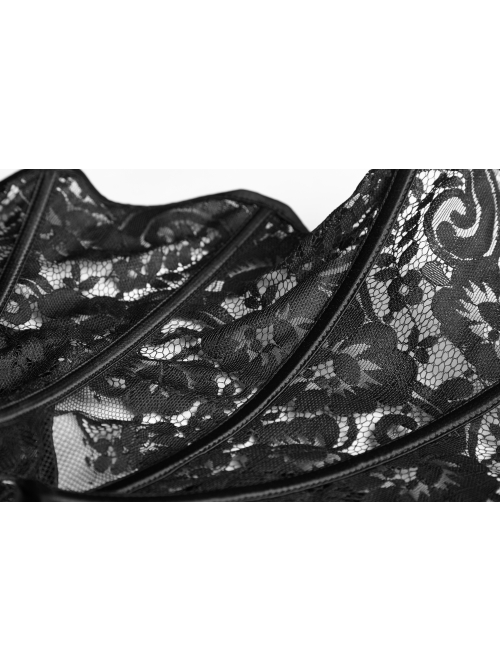 Lace-Up Stand-Up Black Gothic Positioning Lace Headdress