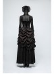 Lace-Up Stand-Up Black Gothic Positioning Lace Headdress