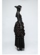 Lace-Up Stand-Up Black Gothic Positioning Lace Headdress