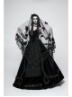 Diaphanous Flowing Mesh Lacey Lace 3D Flower Decoration Black Gothic Veil