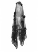 Diaphanous Flowing Mesh Lacey Lace 3D Flower Decoration Black Gothic Veil