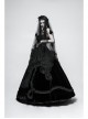 Diaphanous Flowing Mesh Lacey Lace 3D Flower Decoration Black Gothic Veil
