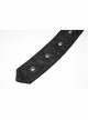 Metal Buckle Hasp Lace-Up One-Shoulder Stand-Up Collar Black Punk Leather Armor Accessory