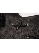 Metal Buckle Hasp Lace-Up One-Shoulder Stand-Up Collar Black Punk Leather Armor Accessory