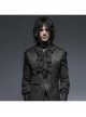 Black Gem Pendant Frill Lace Gothic Neckties